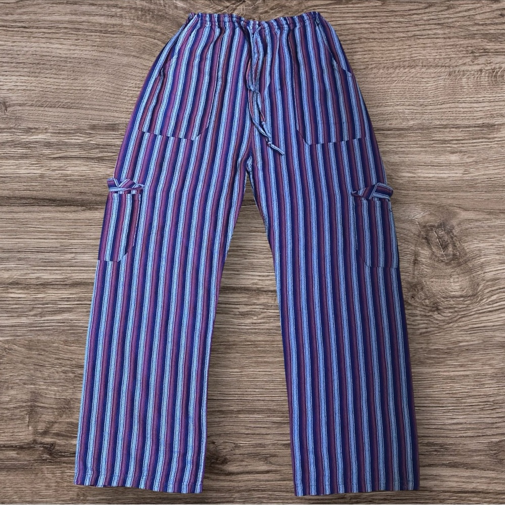 Blue and Purple Stripe Cargo Pants
